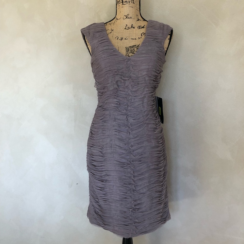 NWT JS Boutique ruched tulle sheath dress
